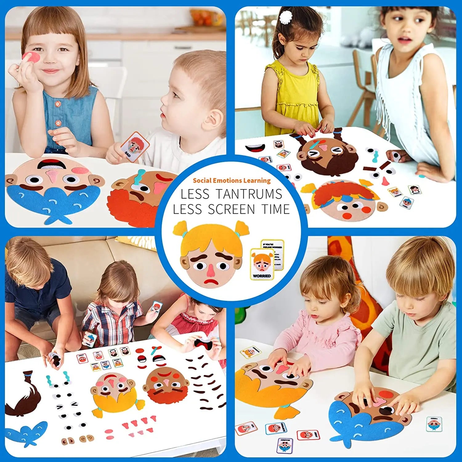 Kids Learning Board with 9 Emotion Cards